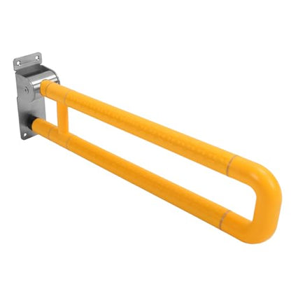 Foldable Toilet Grab Bar Handles, Stainless Steel Flip Up Safety Support Rails, Non Slip Bathroom Seat Assist Bar for Elderly and Disabled, Yellow (Yellow) - color: Yellow