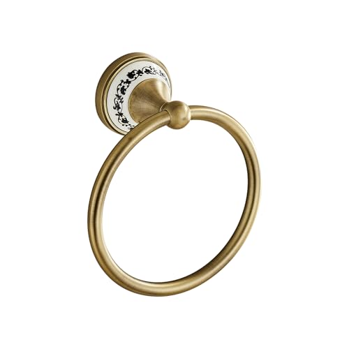 Antique Towel Ring Zinc Alloy Bathroom Kitchen Hand Ring Wall Mounted Bathroom Kitchen Towel Rack Heavy Duty Towel Hanger for Bath YIGUANXIN - color: Antique, size: Towel Ring