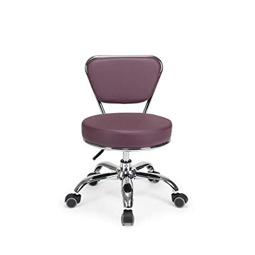 Dayton Garage Rolling Seat (Burgundy) Pneumatic, Short Stool with Adjustable Height 13"-15", Perfect for Garage Task, Home Cleaning, Bathroom Short Seat, Technician Task - color: Burgundy
