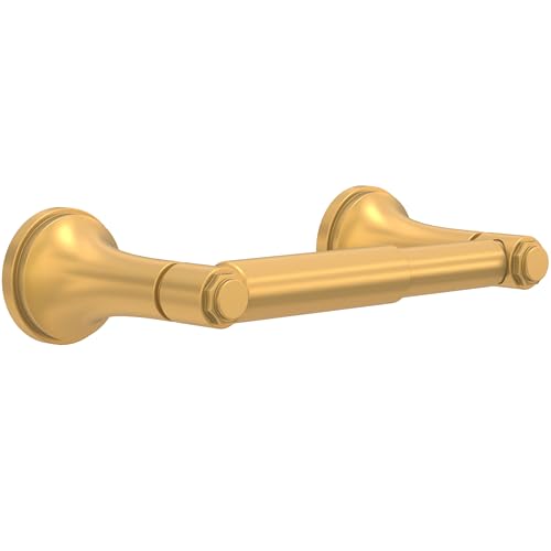 Franklin Brass Woodruff (1-Pack) Toilet Paper Holder Satin Gold Tissue Roll Holder for Bathroom Organization and Storage Spring-Loaded Toilet Tissue Holder Wall Bathroom Accessories WDRF50-SG - color: Satin Gold