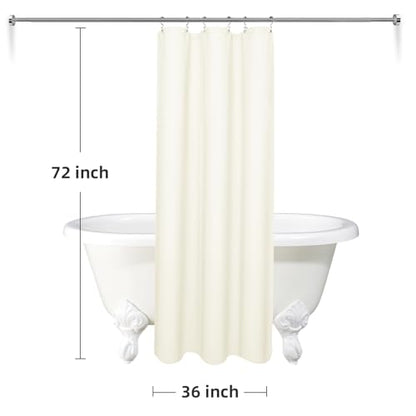LaCyan Waterproof Waffle Shower Curtain, 258GSM Heavy Duty 3 Piece Set with Clear Liner and 6 Stainless Steel Hooks, Polyester Fabric Shower Curtains for Bathroom, Machine Washable, 36x72 Inch, Cream - color: Cream, size: 36"W x 72"L (Pack of 1)