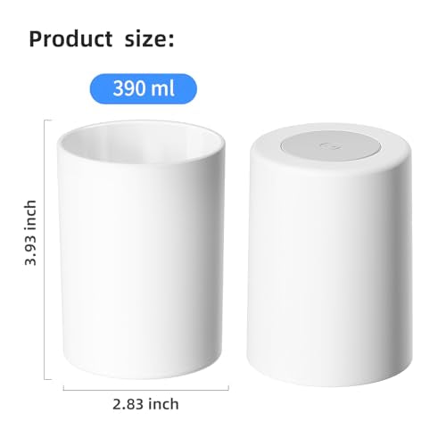 Toothbrush Cup 13.75oz 390ml with Non-Slip Pad, Easy to Clean Bathroom Cup 2Pcs, Reusable Plastic Bathroom Tumbler, White - color: White, size: 2PCS