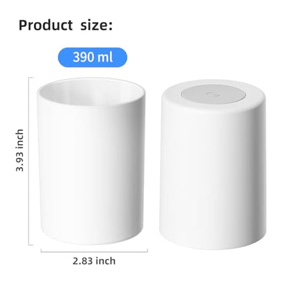 Toothbrush Cup 13.75oz 390ml with Non-Slip Pad, Easy to Clean Bathroom Cup 2Pcs, Reusable Plastic Bathroom Tumbler, White - color: White, size: 2PCS