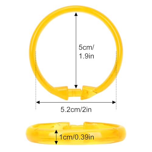 Golden Yellow Shower Curtain Hooks - 12 Pcs Circular Plastic Shower Curtain Rings for Bathroom - O Shaped Gold Yellow Shower Hooks Rings for Shower Curtain Rod - color: Golden Yellow