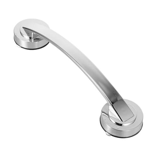 Zerodeko Suction Grab Bars for Shower 12 Inch Chrome Suction Shower Handles for Elderly Bathroom Safety Handrail Wall-Mounted Silver Grab Bar for Glass Doors