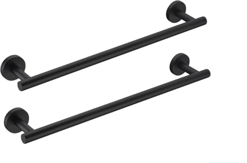 SEIDO 12 Inch Hand Towel Bar Matte Black 2 Pack, Anti-Dropping 304 Stainless Steel Towel Rack for Small Bathroom Wall, Heavy Duty Hand Towel Holder 9.6" Usable Length, for Kitchen, Lavatory, Laundry - color: Matte Black, size: 12 Inch (2 Pack)