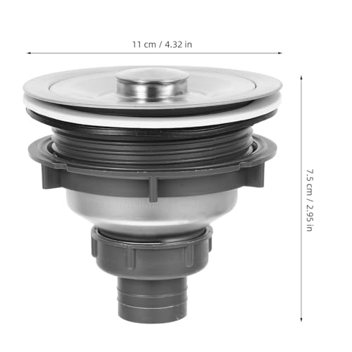 Healeved Universal Bathtub Drain Stopper Shower Drain Hair Catcher with Stainless Steel Plug and Hair Catcher Easy Install Remover Tool for Shampoo Bed and Salon Equipment, Laundry, Utility, RV Sink