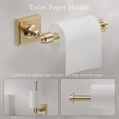 Champagne Bronze Bathroom Accessories Set, 5 Piece Bathroom Towel Holder Set, SUS304 Stainless Steel 24" Towel Bar, Towel Rack Set for Bathroom, Bathroom Hardware Set Wall Mounted - color: Champagne Bronze