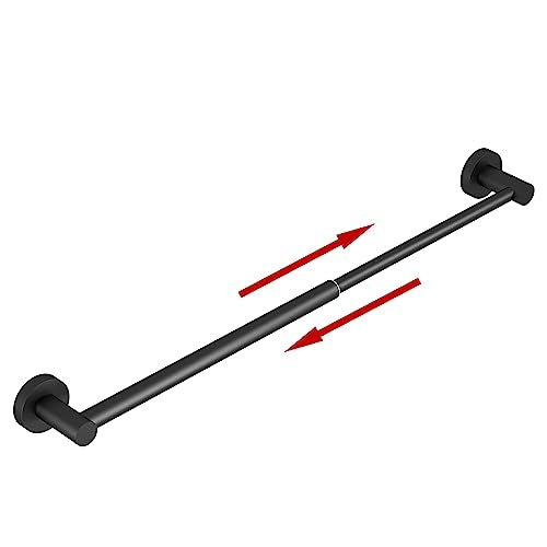 Towel Bar - Adjustable 304 Stainless Steel Towel Holder for Bathroom | Sturdy and Rustproof Wall Mounted Towel Rack for Bathroom Accessories(11.8inch-22.6inch) , Black - color: Black