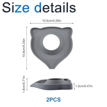 INCREWAY 2PCS Silicone Faucet Mats, Sink Splash Guard, Draining Countertop Protect, Kitchen Bathroom Sink Faucet Mat,Slope Split-flow Drainage, Drip Catcher Tray（Dark Gray） - color: Dark Gray, size: Cat 2pcs