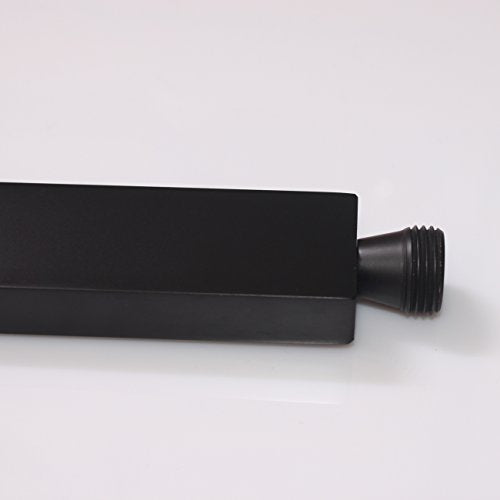 Brass Matte Black Hand Held Shower Head With Wall Connector Hose Set | Modern Square All Metal Hand Shower Fixed Holder Set For Bathroom Showers - color: Black handheld set