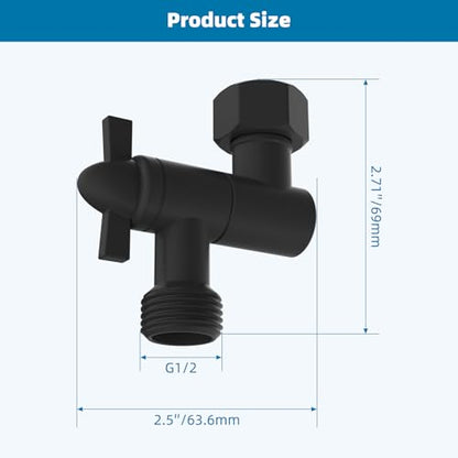 Hibbent All Metal Shower Head Elbow Adapter, 360 ° Adjustable Swivel Brass Shower Head Adapter, Stainless Steel Shower Arm Extension for Fixed and Rain Showerhead, Wall Mounted, Matte Black - color: Matte Black