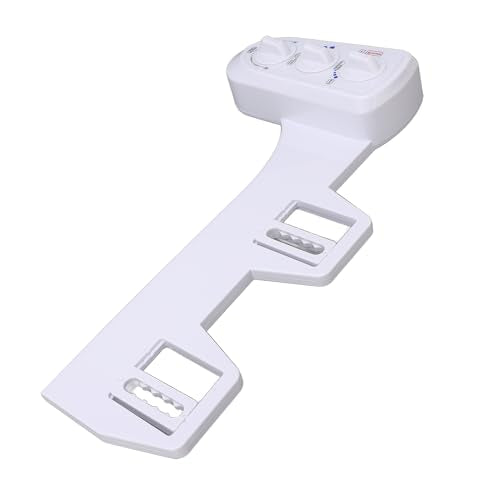 Bidet Toilet Attachment Spray Hot Cold Fresh Water Dual Nozzle Non Electric Mechanical Adjustable Water Pressure Temperature Bathroom Seat for Standard Toilets White 17.3 x 8.1