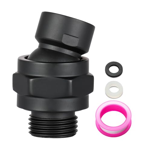 OFFO Shower Head Swivel Ball Adapter, All Metal Adjustable Shower Arm Extension Connector Universal Showering Component Solid Brass, Matte Black - color: Matte Black