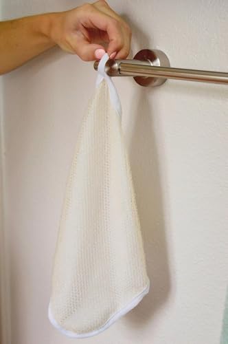 PARADISO Evriholder Soft-Weave Exfoliating Wash Cloths, Pack of 3, White | Dual-Textured Reusable Wash Cloth for Face and Body Cleansing, Machine Washable for Easy Cleaning - size: 1 Count (Pack of 3)