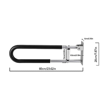 Foldable Toilet Grab Bar 23.6 inch, 120kg Capacity, Wall Mounted Toilet Safety Support for Handicap Elderly Seniors Disabled, Handicap Safety Rail Bathtub Grab Bars Rails