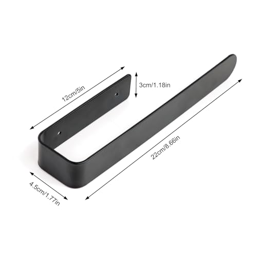 Hand Towel Holder for Bathroom Wall 8 inch, Self Adhesive Bothroom Hand Towel Bar Attached on Wall, Black