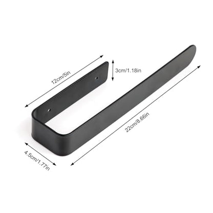 Hand Towel Holder for Bathroom Wall 8 inch, Self Adhesive Bothroom Hand Towel Bar Attached on Wall, Black
