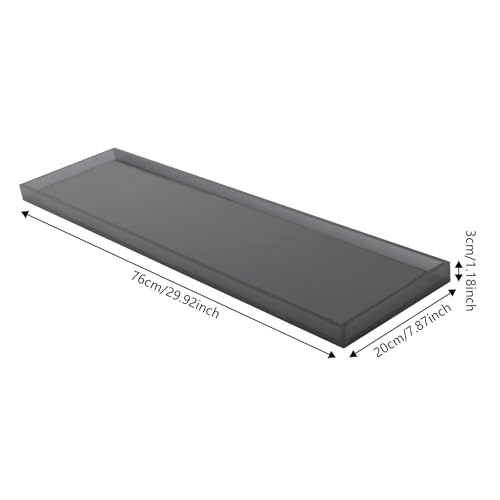 Acrylic Bathtub Tray, 29.9x7.9 Inch Bath Tray with 66lbs Capacity, 8mm Thick Spa Tub Shelf for Wine Book Tablet, Clear/Clear Black/Pure Black (Clear Black) - color: Clear Black