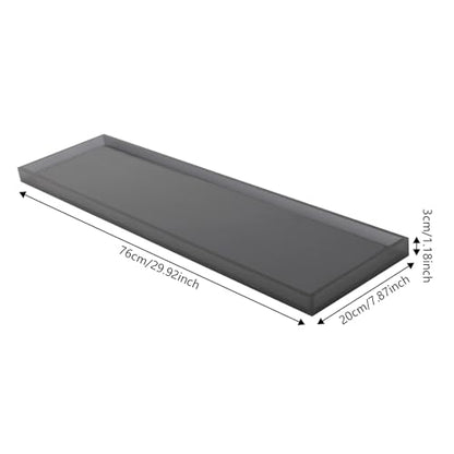 Acrylic Bathtub Tray, 29.9x7.9 Inch Bath Tray with 66lbs Capacity, 8mm Thick Spa Tub Shelf for Wine Book Tablet, Clear/Clear Black/Pure Black (Clear Black) - color: Clear Black