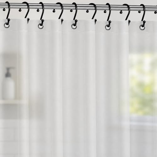 No Smell Shower Curtain Liner 72x72 Frosted - PEVA Plastic Shower Curtain for Bathroom, PVC-Free Waterproof Frosted Shower Liner with Metal Grommets and Magnet-Weighted Bottom Hem - Washable Liner - color: Frosted