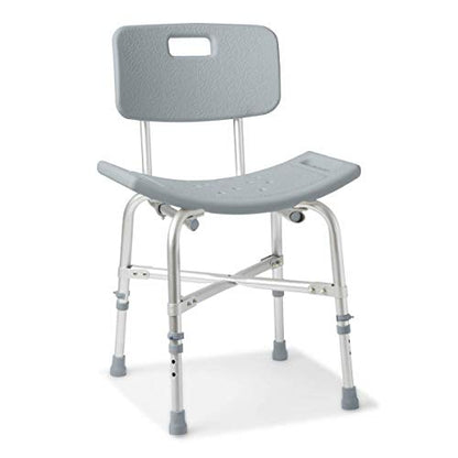 Medline Shower Chair Bath Bench with Back, Supports up to 550 lb, Safe and Comfortable Baths and Showers, Non-Slip Rubber Feet, Back for Extra Support - style: Chair