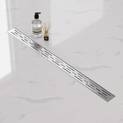 Neodrain 36-Inch Brushed Linear Shower Drain with Brick Pattern Grate | 304 Stainless Steel,Durable Bathroom Floor Drain,Rectangle Linear Drain with Hair Strainer & Adjustable Feet,CUPC certified - color: Stainless, size: 36 In