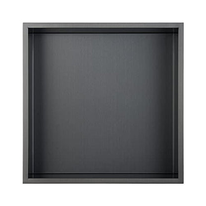 Shower Niche, 14"x14" No Tile Needed, The Insert Storage Square Shower Shelf is Easy to Install, Stainless Steel, Black grey - size: 14"x14"
