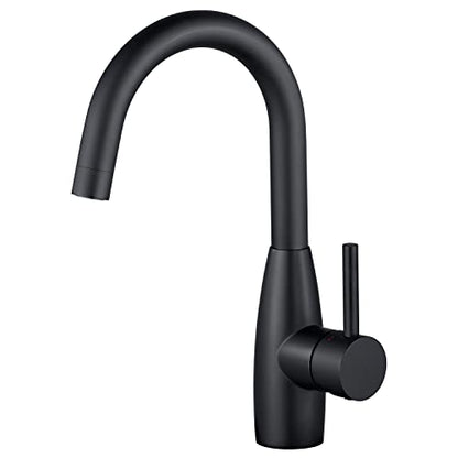 CREA Bar Sink Faucet, Sink Faucets Single Hole Black for Bathroom Kitchen Campers with Deck Plate Prep Wet Utility Small Mini Outdoor Vessel Farmhouse Vanity Lavatory - color: Black