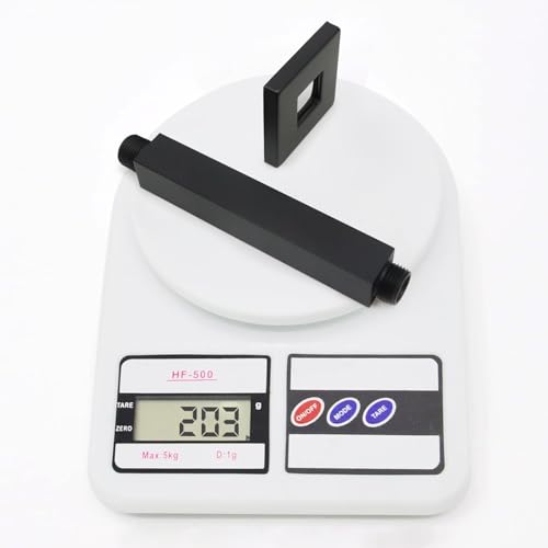 Enga Brass 6-Inch Straight Shower Arm with Flange, Matte Black - color: Matte Black, style: 6 Inch