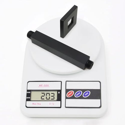Enga Brass 6-Inch Straight Shower Arm with Flange, Matte Black - color: Matte Black, style: 6 Inch