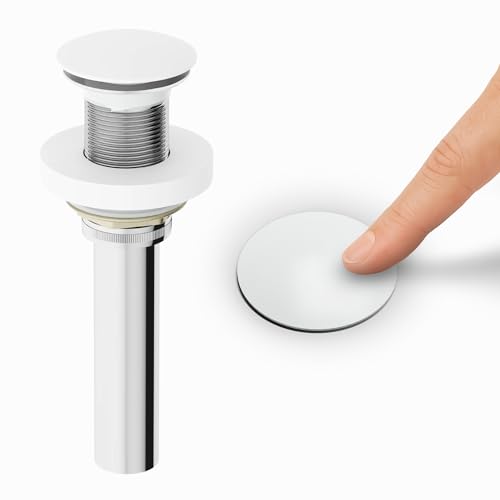 VIGO 2.75" Diameter Vessel Bathroom Sink Pop-Up Drain and Mounting Ring Without Overflow in Matte White Finish - color: Matte White