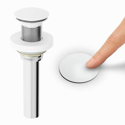 VIGO 2.75" Diameter Vessel Bathroom Sink Pop-Up Drain and Mounting Ring Without Overflow in Matte White Finish - color: Matte White