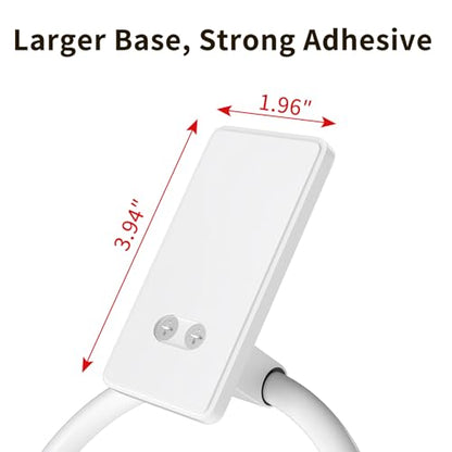 STWWO Hand Towel Holder Adhesive, Round Towel Ring for Bathroom RV, White | for Bath RV Kitchen, Self Adhesive Wall Mounted, No-Drill Stick On Renter Friendly - color: White