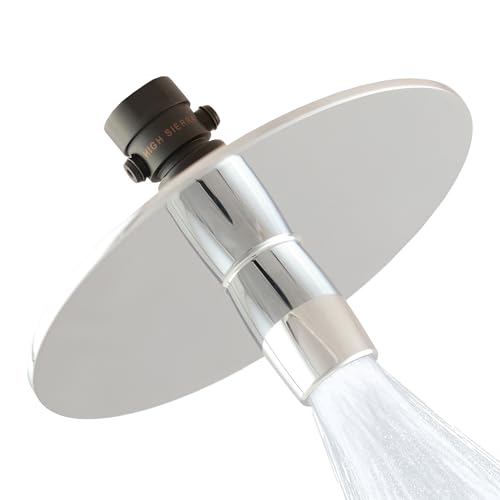 High Sierra® Solid Lead-Free Metal NEW Gen 3 'Reflections with Trickle Valve 1.25 GPM. High Efficiency Ultra Low flow Shower Head & Self-Heating 6” Fogless Mirror In One. Matte Black finish - color: Matte Black, size: 1.25 GPM