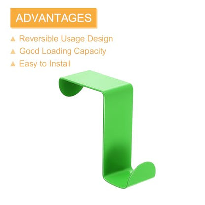 uxcell Over The Door Hooks,2pcs - Stainless Steel Door Hangers Hooks, S-Shaped Double Hooks for Hanging Clothes, Hats, Towels (Green) - color: Green