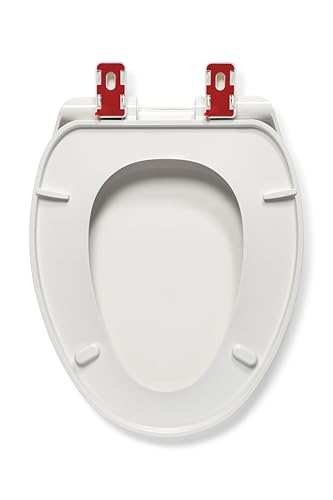 Barkley Plastic Toilet Seat with Stick Tight - Slow Close Toilet Seat with Soft Close, Hardware Included, No More Movement Feature, Fits Most Manufacturers Round Toilets