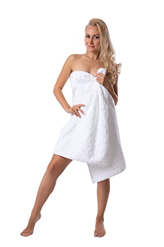 BAGNO MILANO Certified Organic Turkish Cotton Bath Towels, Luxury Jacquard Absorbent, Ultra Soft-Plush Organic Towel Set (White, Towel Set of 6) - color: White