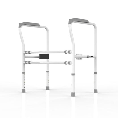 Toilet Safety Rails Frame, Sturdy Adjustable Free Standing Toilet Bathroom Rail, Toilet Safety Frame for Elderly, Handicapped, Fit Any Toilet(Gray) - color: Gray