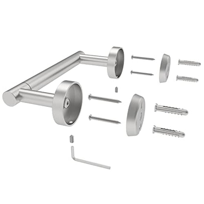RARXTR Brushed 2 Pack Toilet Paper Holder SUS304 Stainless Steel Double Post Pivoting Toilet Paper Roll Holder Wall Mounted Toilet Tissue Holder for Commercial Bathroom RV - color: Brushed Nickel, size: Wall Mount 2 Pack