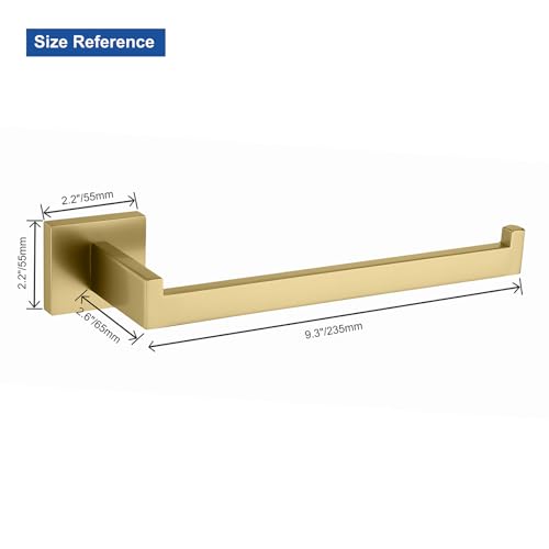 TASTOS Premium Stainless Steel Hand Towel Holder, Square Hand Towel Ring Heavy Duty Wall Mounted Modern Hand Towel Bar for Bathroom Kitchen, Brushed Gold - color: Brushed Gold
