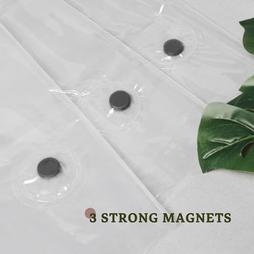 Barossa Design Extra Heavy Duty Shower Curtain Liner Clear, 72x72 | Premium Thick PEVA, Rustproof Metal Grommets, Soft Waterproof Plastic Shower Curtain with 3 Magnets for Bathroom - color: 1c. Transparent, size: 72"W x 72"L (Pack of 1)