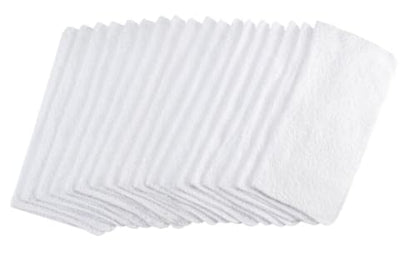 White Cotton Washcloth Pack - 18 Count