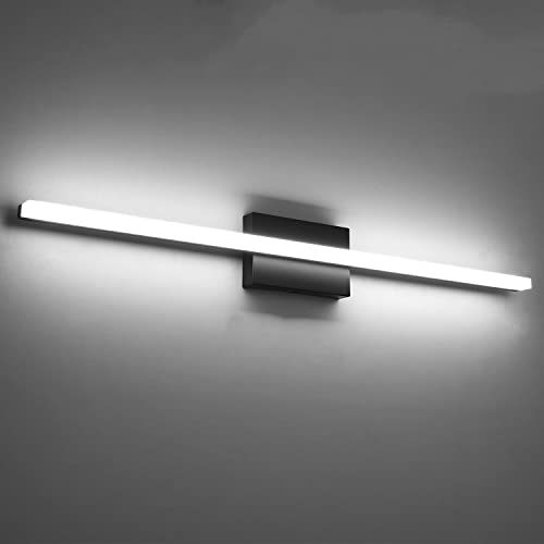 LED Bathroom Vanity Light Bar 36 Inch 20W Black IP44 Over Mirror Lighting Fixture Wall Sconce Indoor Modern Cool White 6000K - color: 6000K-Not Dimmable, size: 36inch