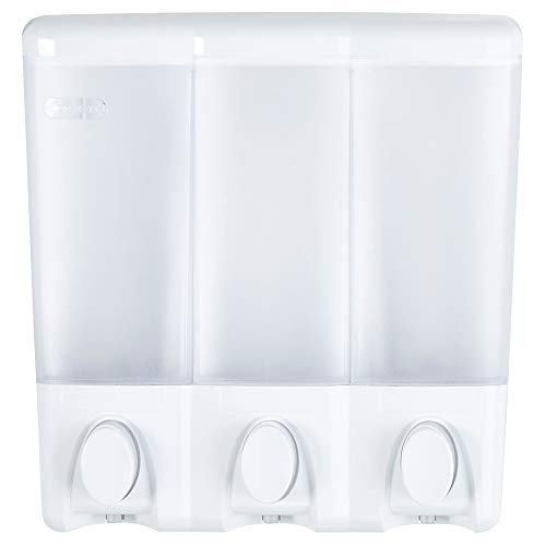 Better Living Products 72350 Clear Choice 3-Chamber Shower Dispenser, White (Pack of 6) - color: White, size: Three Chamber (Pack of 6)