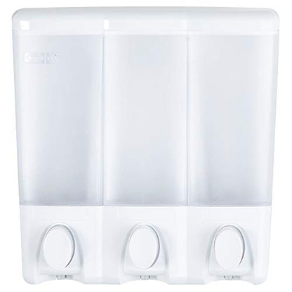 Better Living Products 72350 Clear Choice 3-Chamber Shower Dispenser, White - color: White, size: Three Chamber
