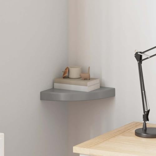 Floating Corner Shelf MDF Wall Mount for Bathroom, Weather Resistant, 9.8" x 9.8" x 1.5"