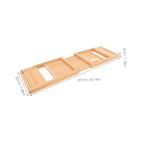 Ciieeo Elegant Bamboo Bathtub Rack Expandable Storage Tray Shower Tray Toiletries Holder Phone Stand Organize Your Bathroom Space