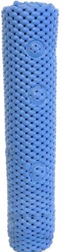 Bathtub and Shower Soft Waffle Cushioned Texture Spa Bathroom Shower and Bath Mat Non Slip 27.5" x 16" with Suction Cups and Drain Holes (Blue) - color: Blue