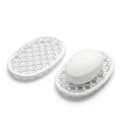 2 Pack White Silicone Soap Dish, Self Draining Non-Slip Soap Holder, Bar Soap Saver Pad for Shower, Bathtub, Bathroom & Kitchen (White) - color: White